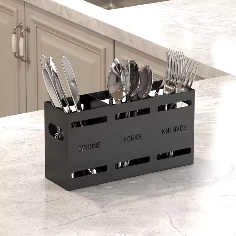 Porte-couvert noir plan de travail