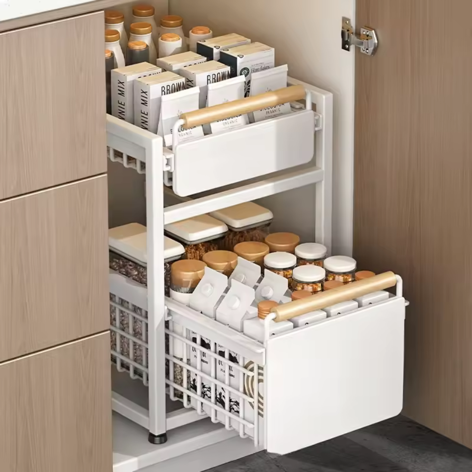 Organisateur cuisine blanc 2 tiroir