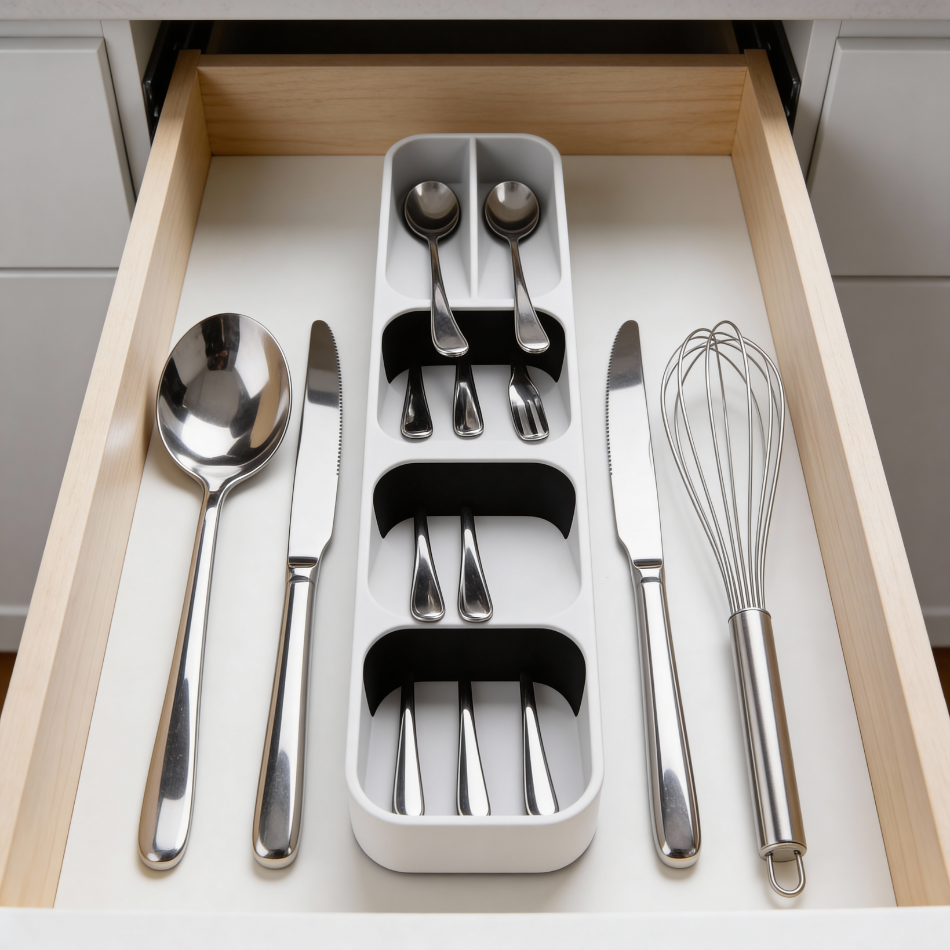 Range Couvert Tiroir blanc exemple