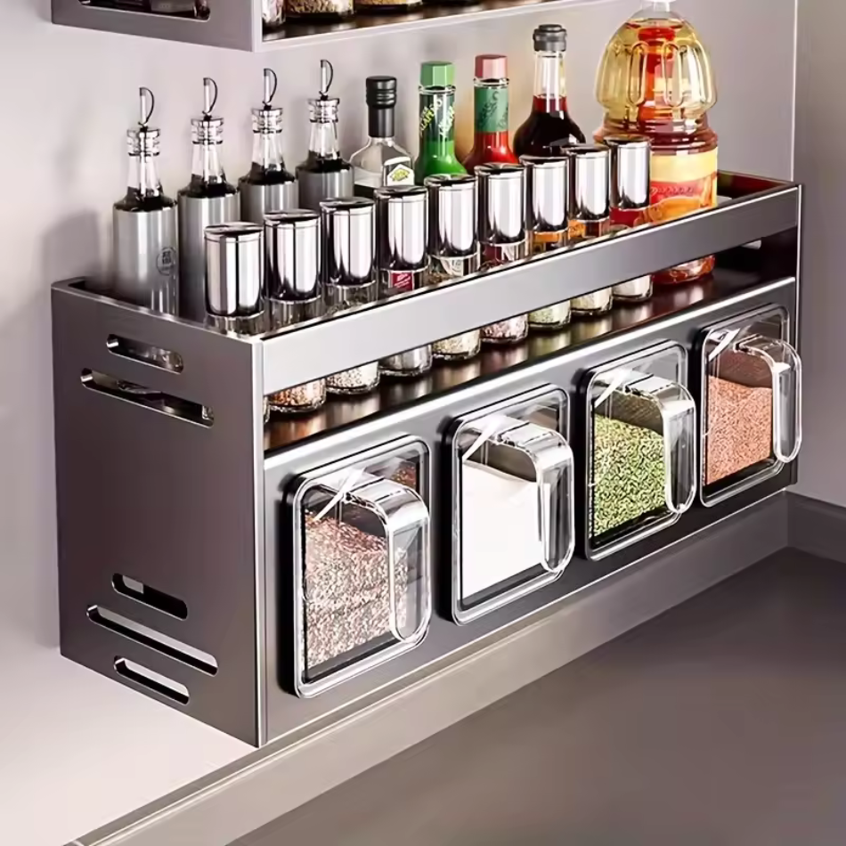 etagere a epice compartimentee dans une cuisine