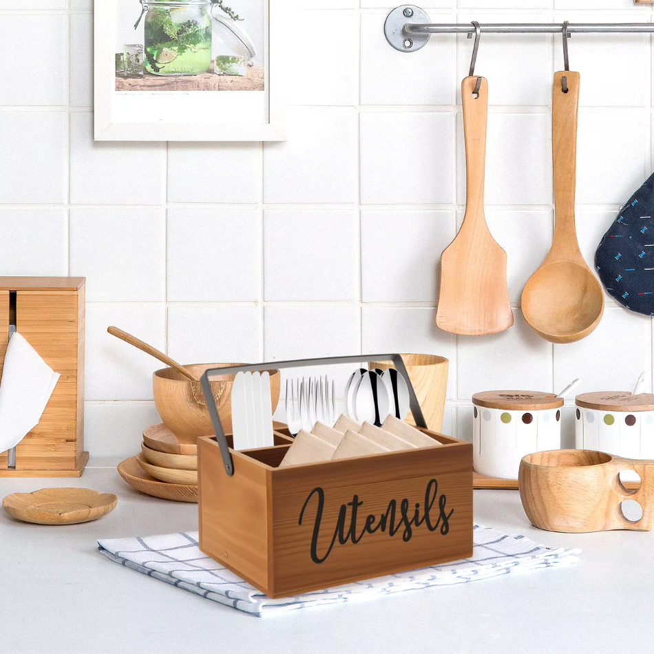 Porte-couverts de table panier