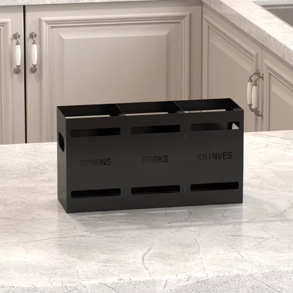 Porte-couvert noir plan de travail