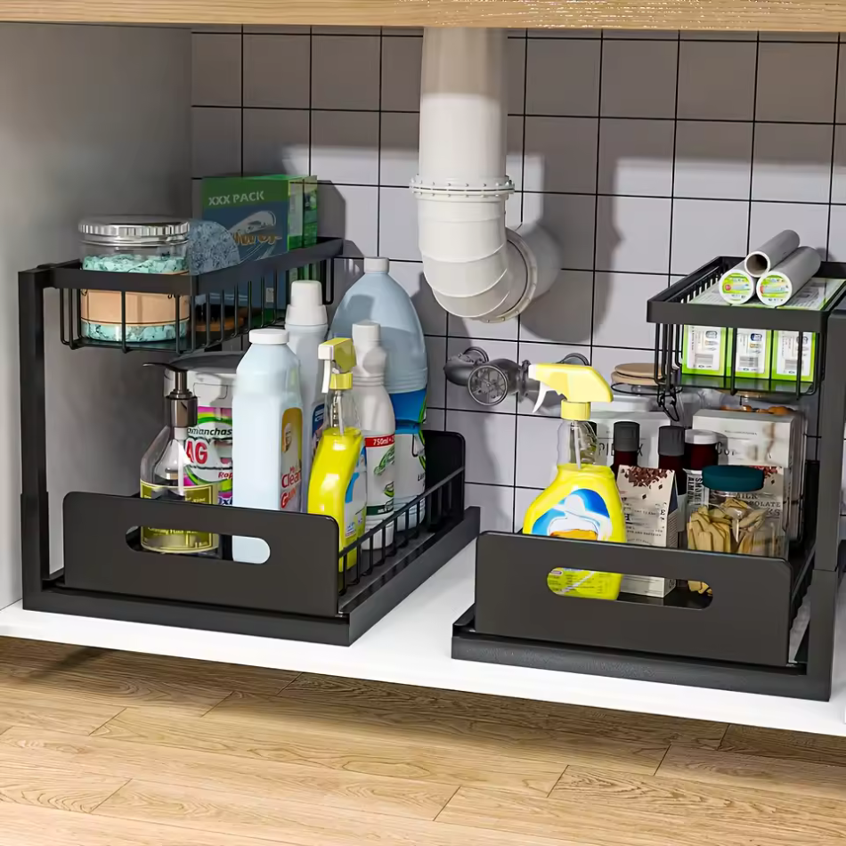 Rangement sous evier avec panier