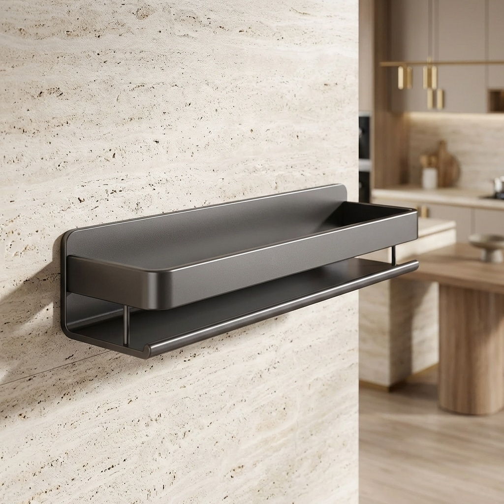 Étagère à épice aluminium sur mur