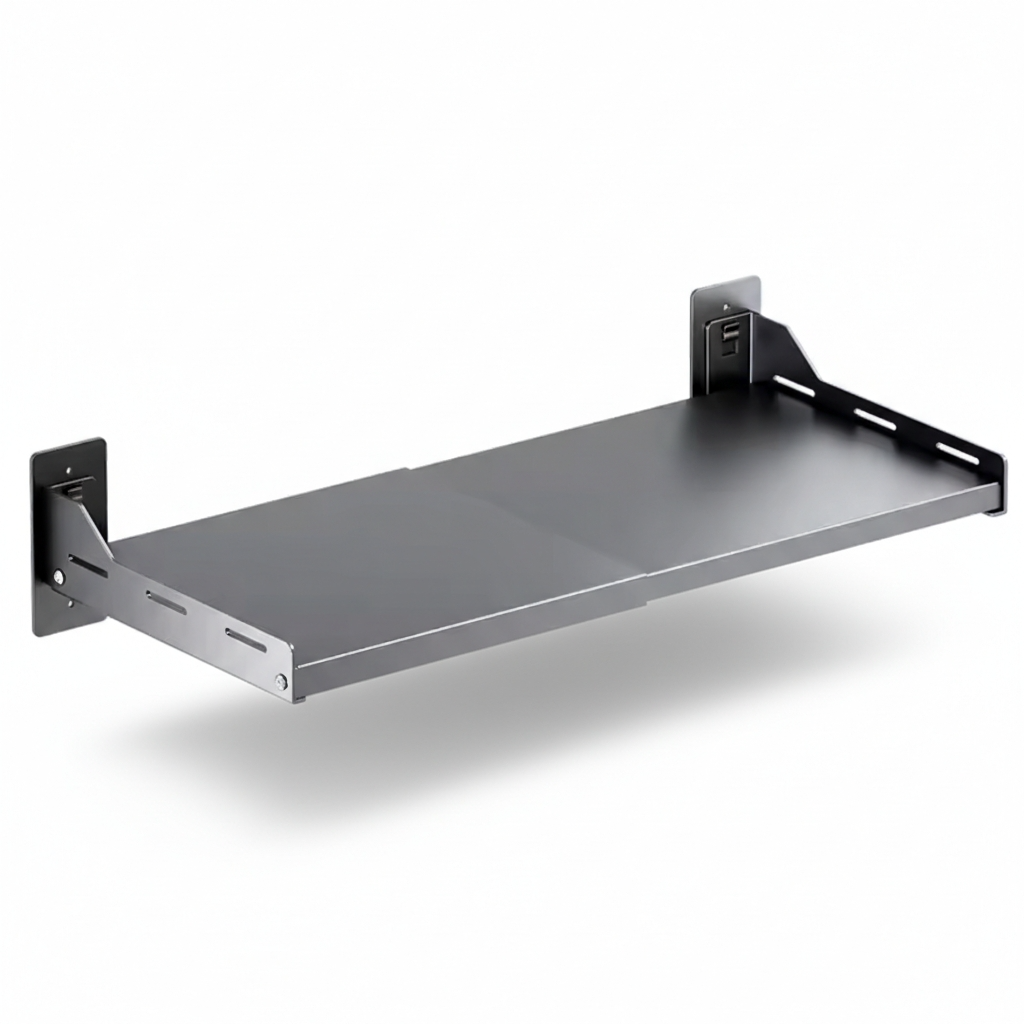 Étagère cuisine en inox fond blanc