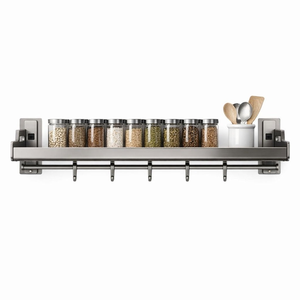 Etagere cuisine inox fond blanc