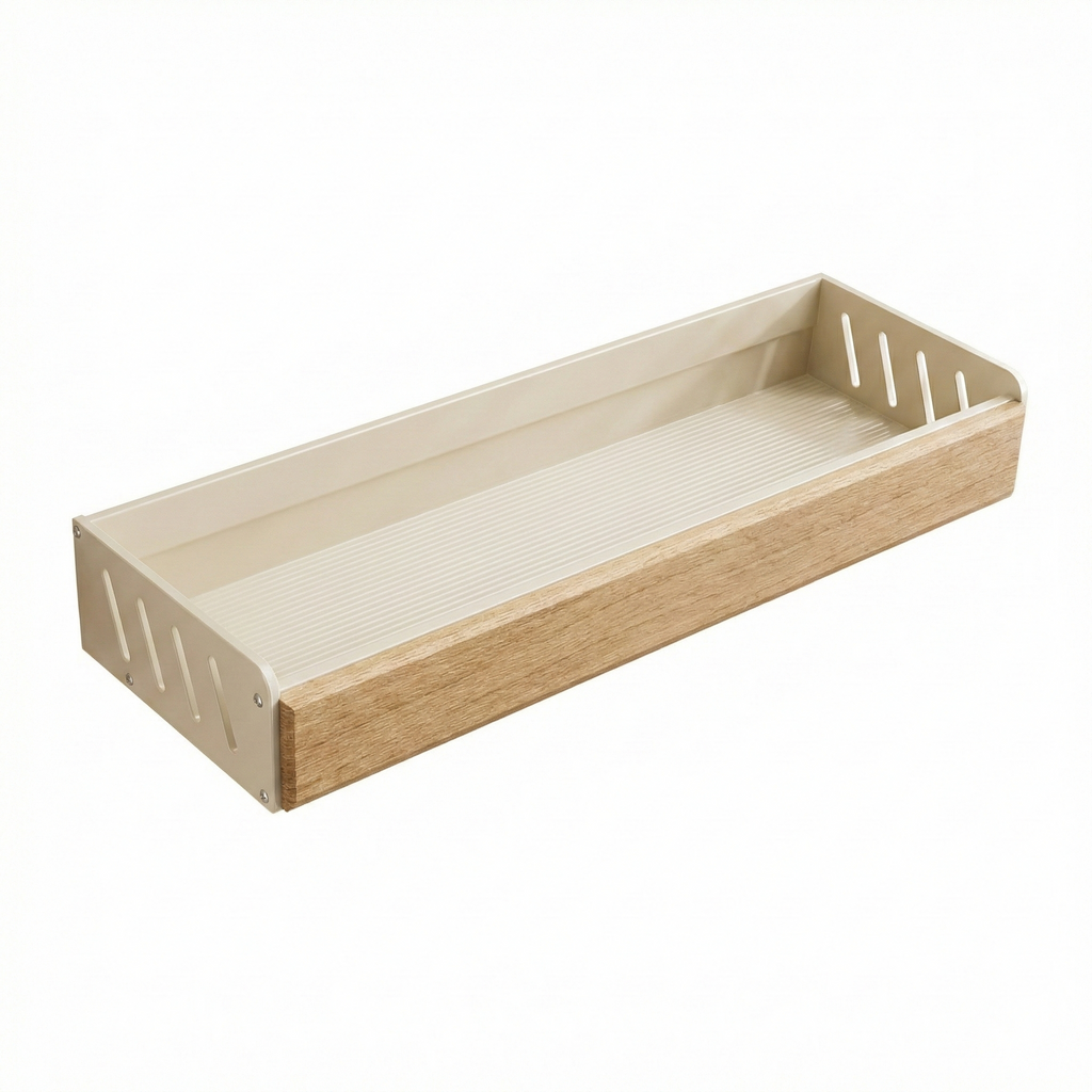 Étagère épice bois blanc moderne fond blanc