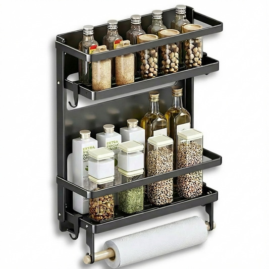 Etagere noire fond blanc studio