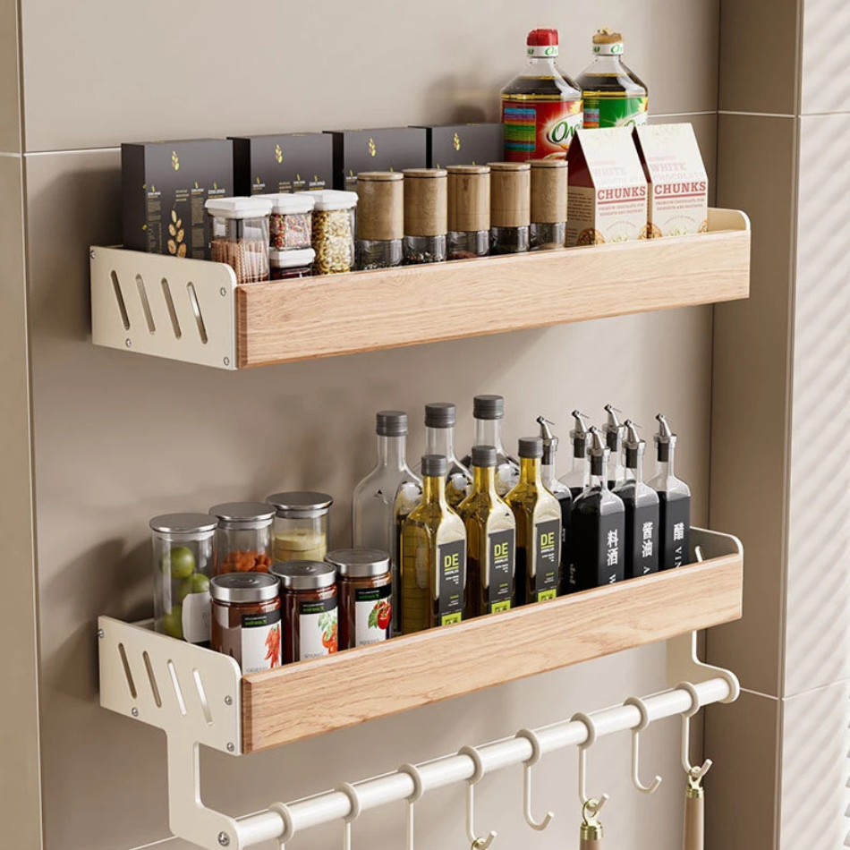 Étagère épice bois blanc moderne