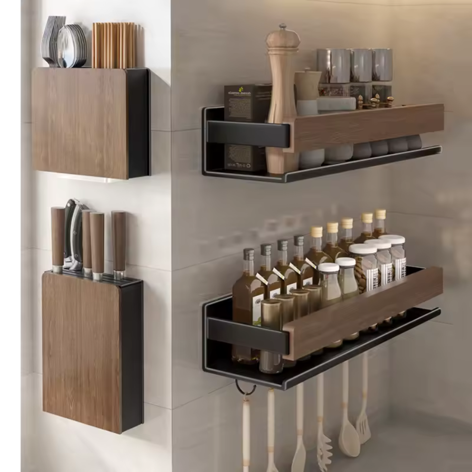 Étagère de cuisine murale Wood - Opti Rangement