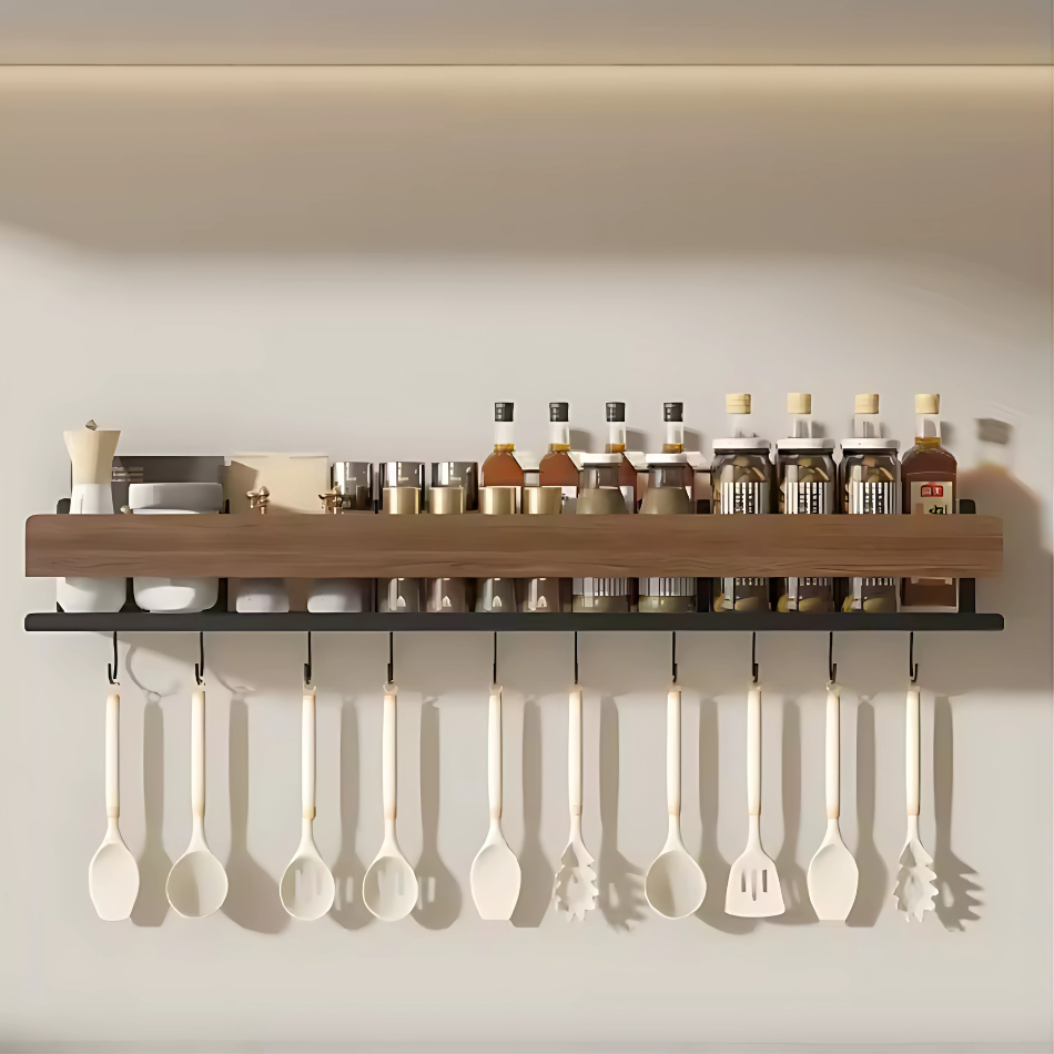 Étagère de cuisine murale Wood - Opti Rangement