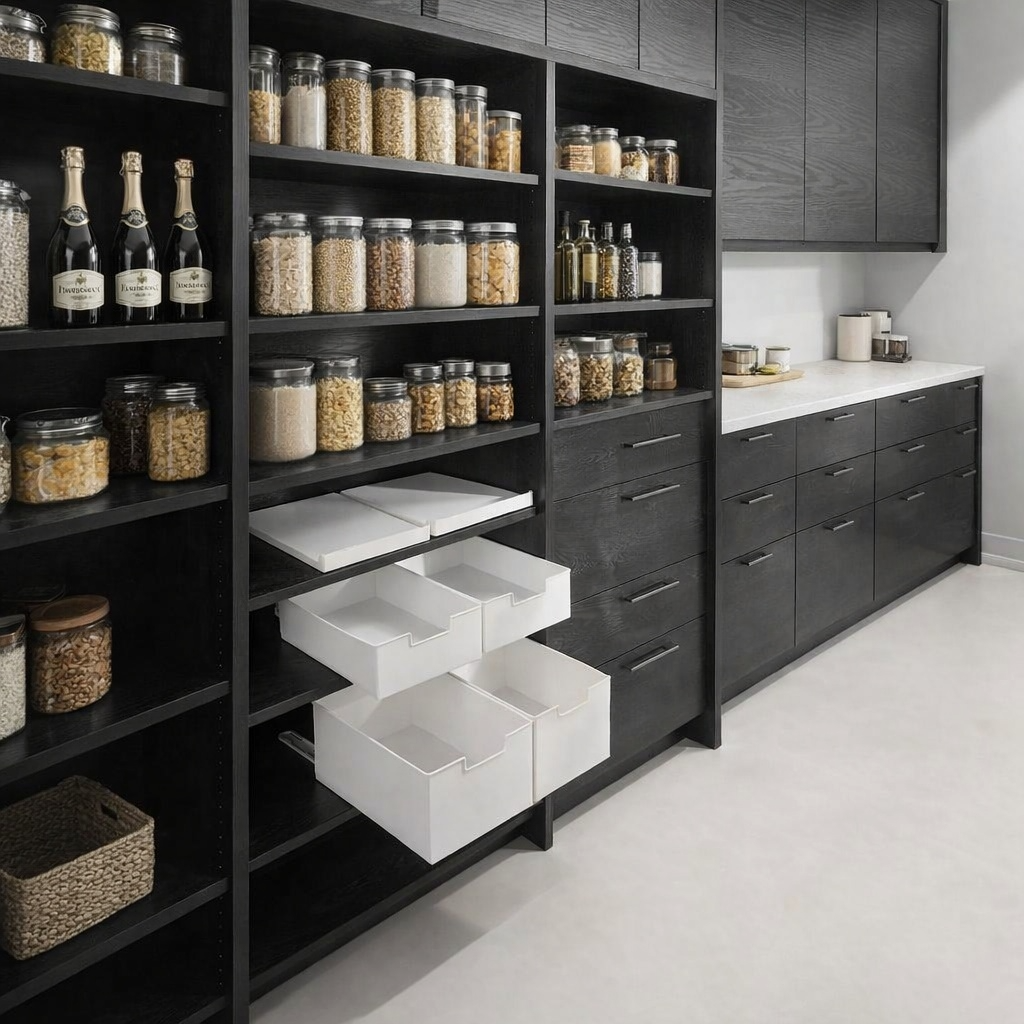 Panier coulissant cuisine dans armoire