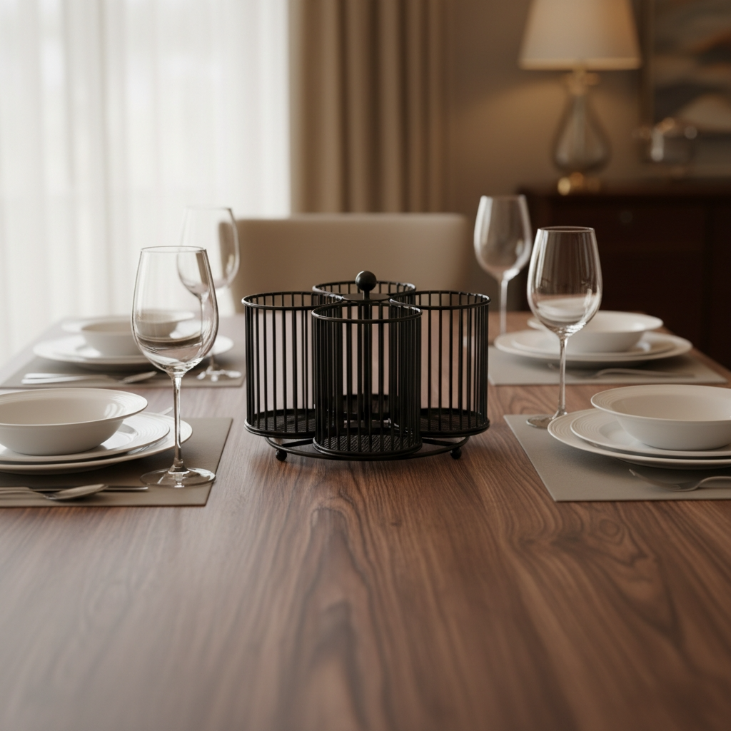 Porte-couvert de table noir design