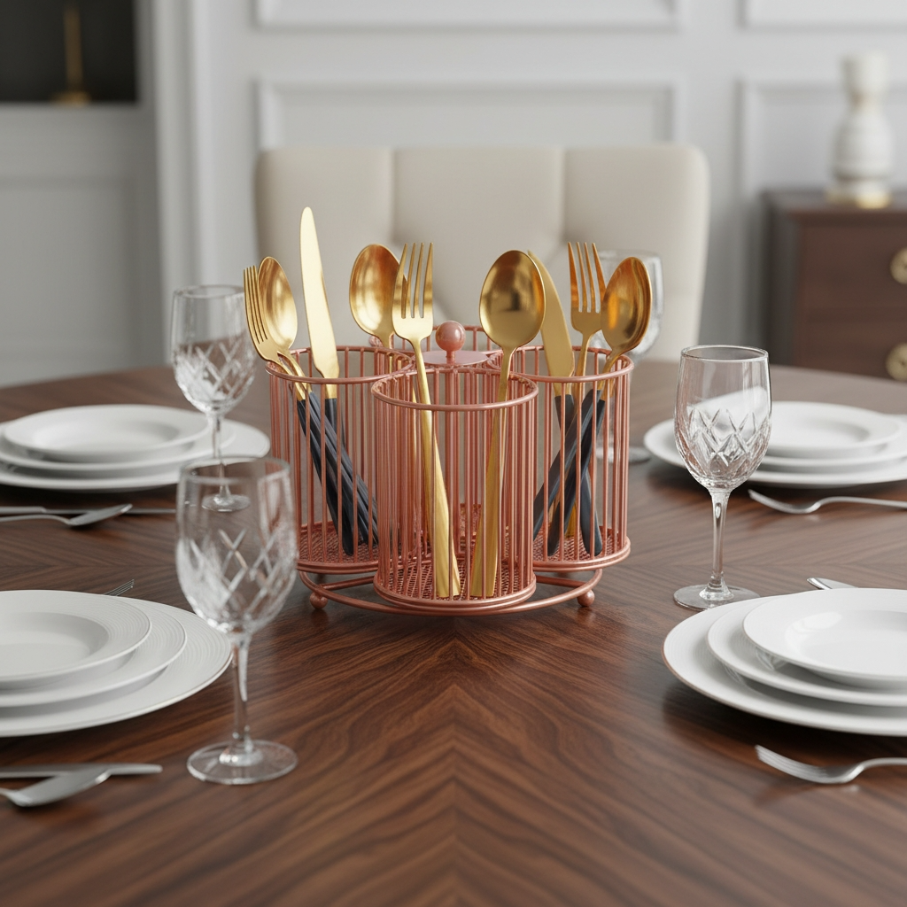 Porte-couvert de table rose exemple