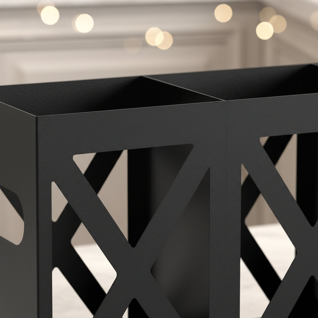 Porte-couvert métal noir zoom