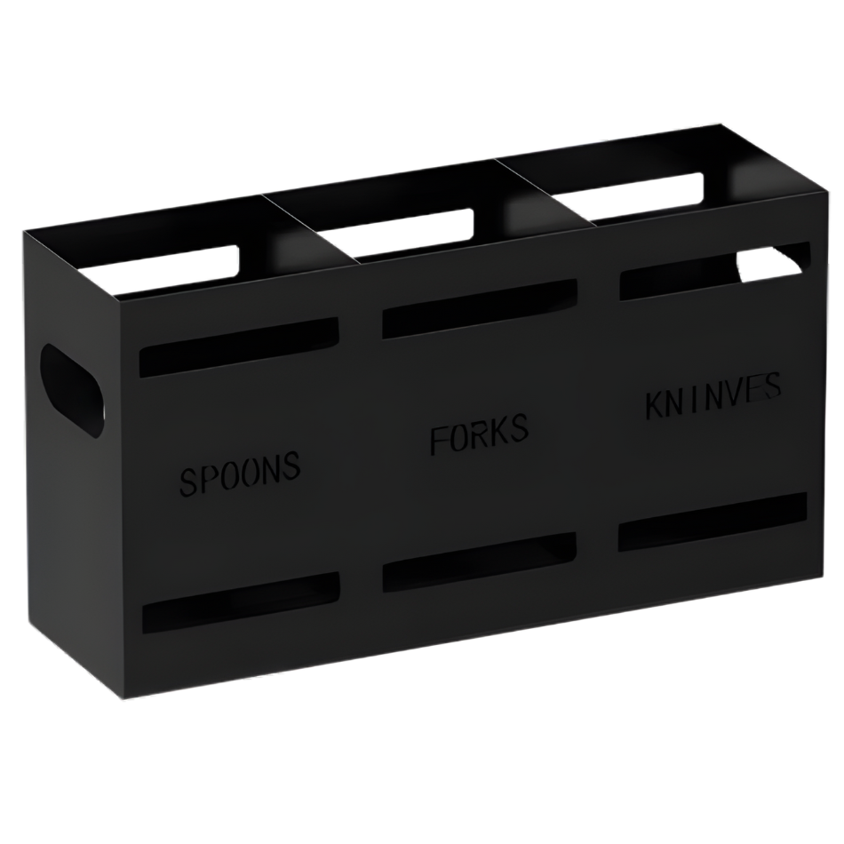 Porte-couvert noir plan de travail - Opti Rangement