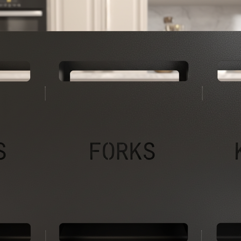 Porte-couvert noir plan de travail zoom