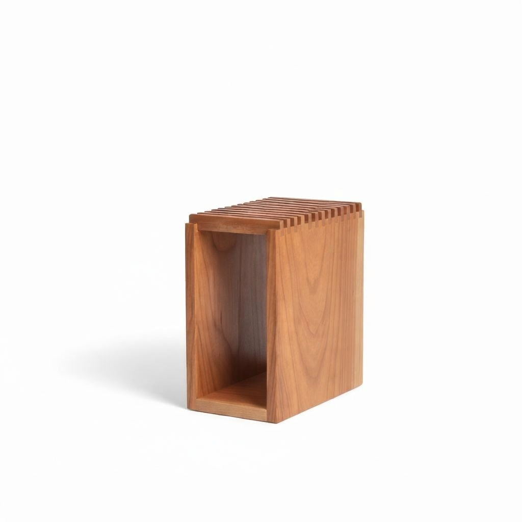 Porte couteau en bois fond blanc