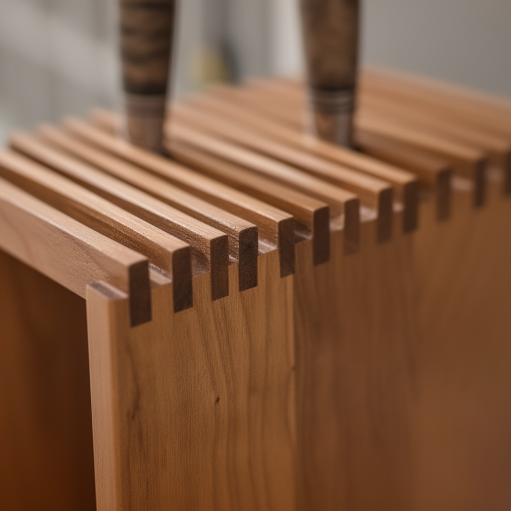 Porte couteau en bois zoom