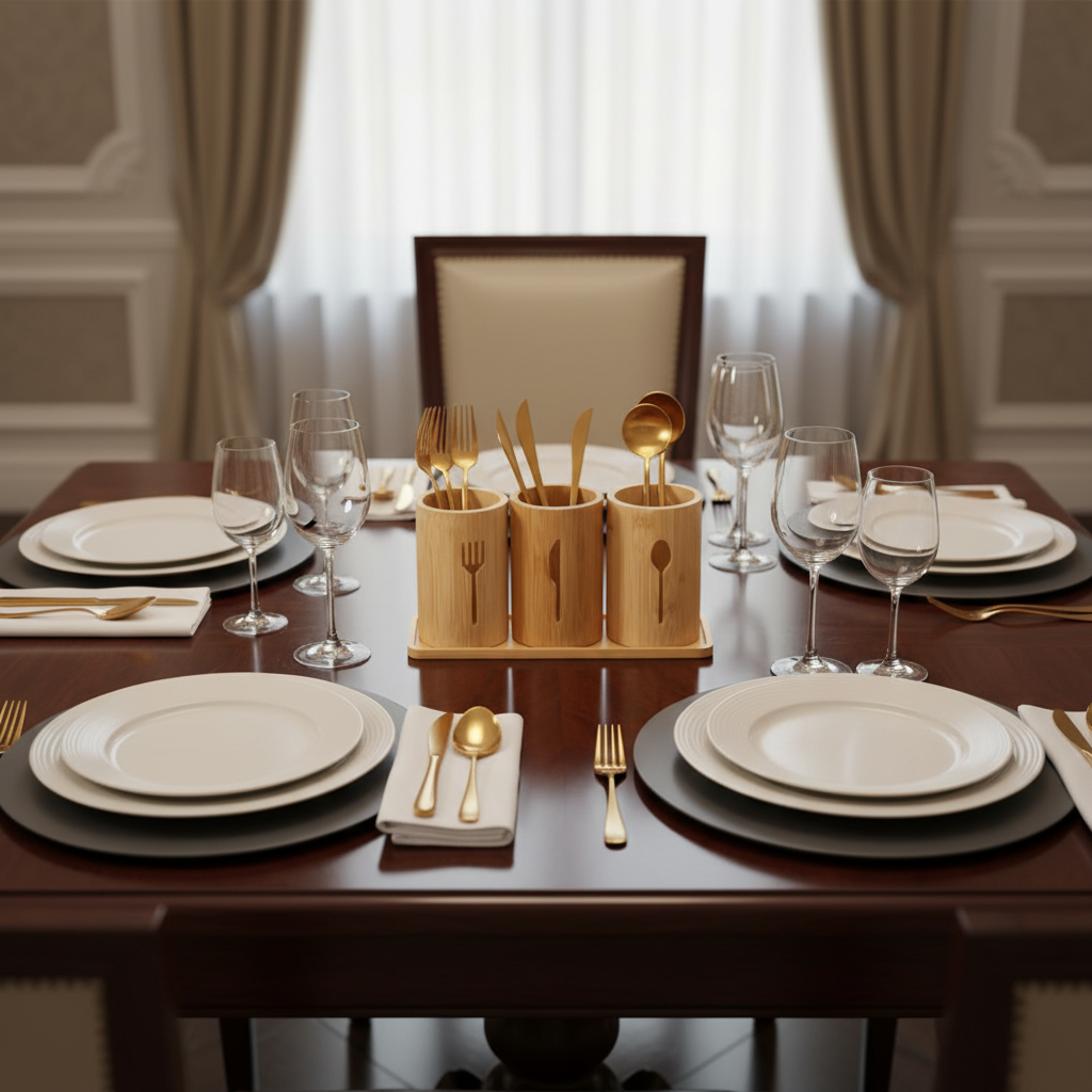 porte couvert bois table à manger