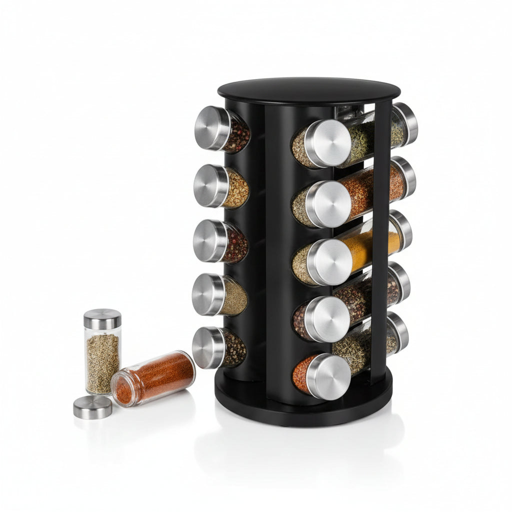 Porte épice rond noir