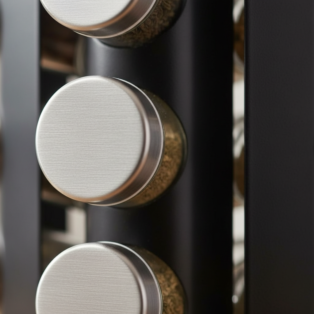 Porte épice rond noir zoom