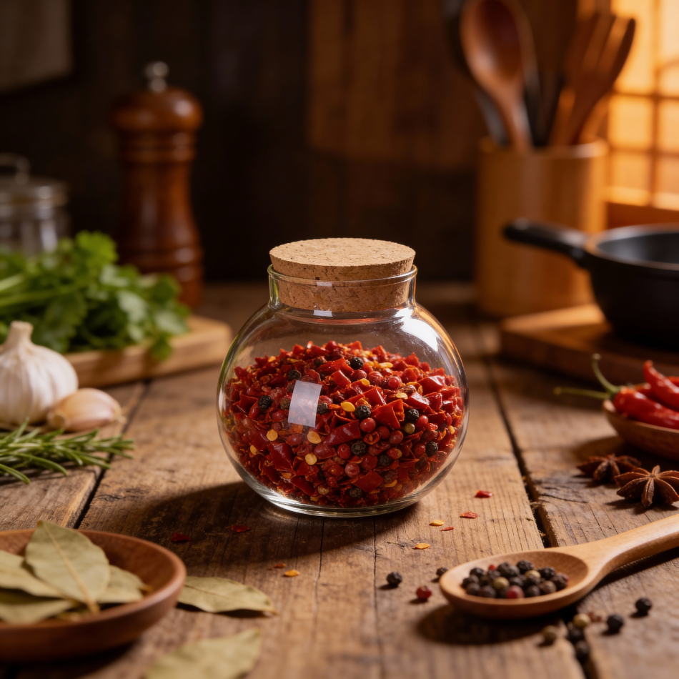 Pot à épice ancien sur table