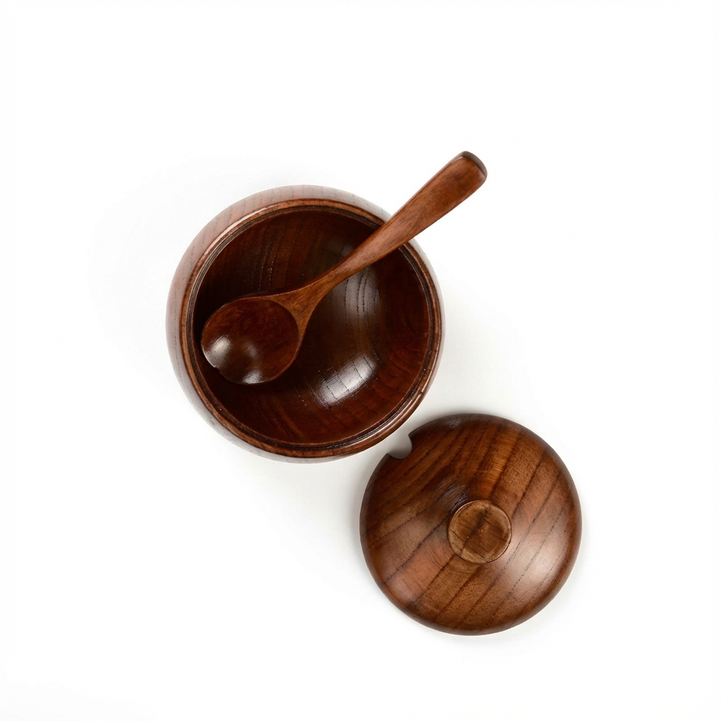 Pot à épice bois fond blanc