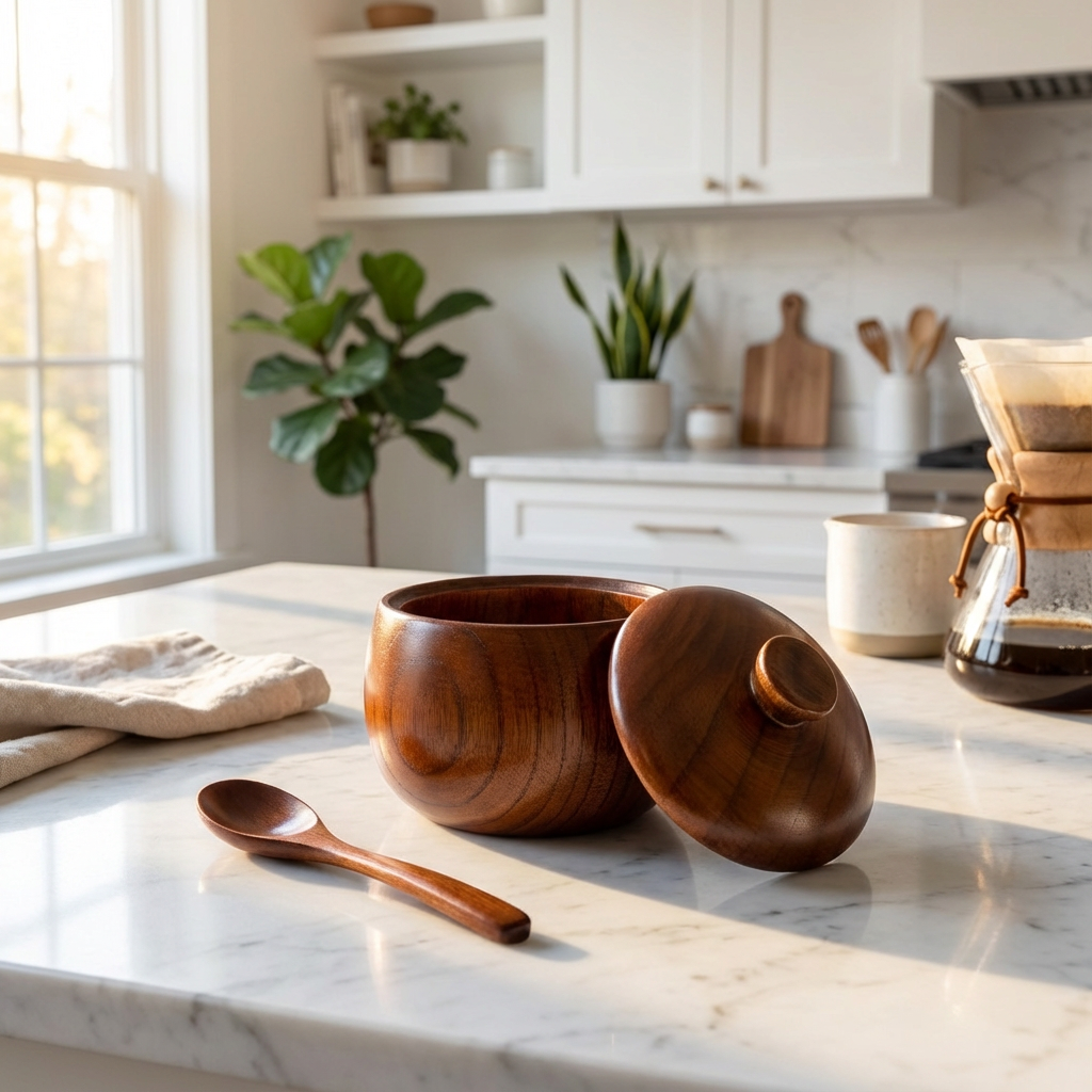 Pot à épice bois marbre