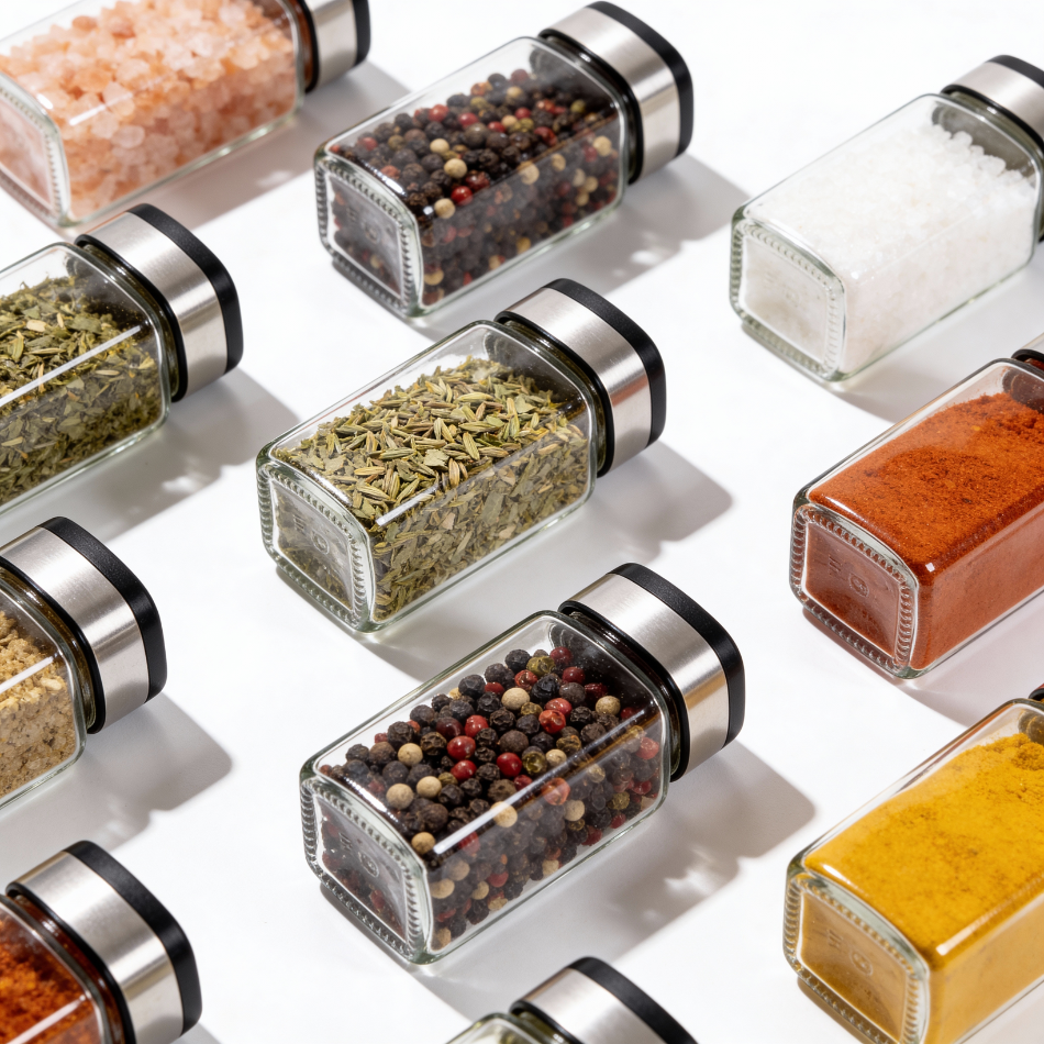 Pot à épice en verre assortiment