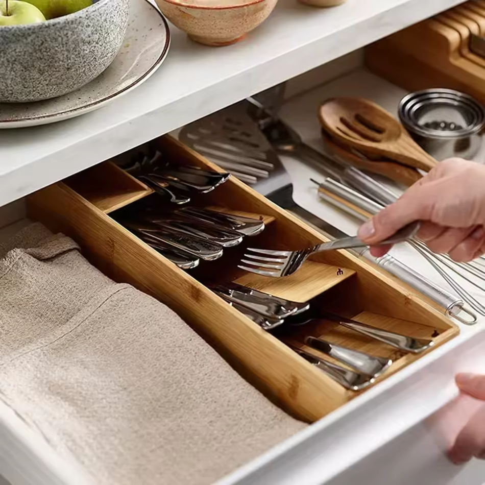 Range-couvert en bois - Opti Rangement