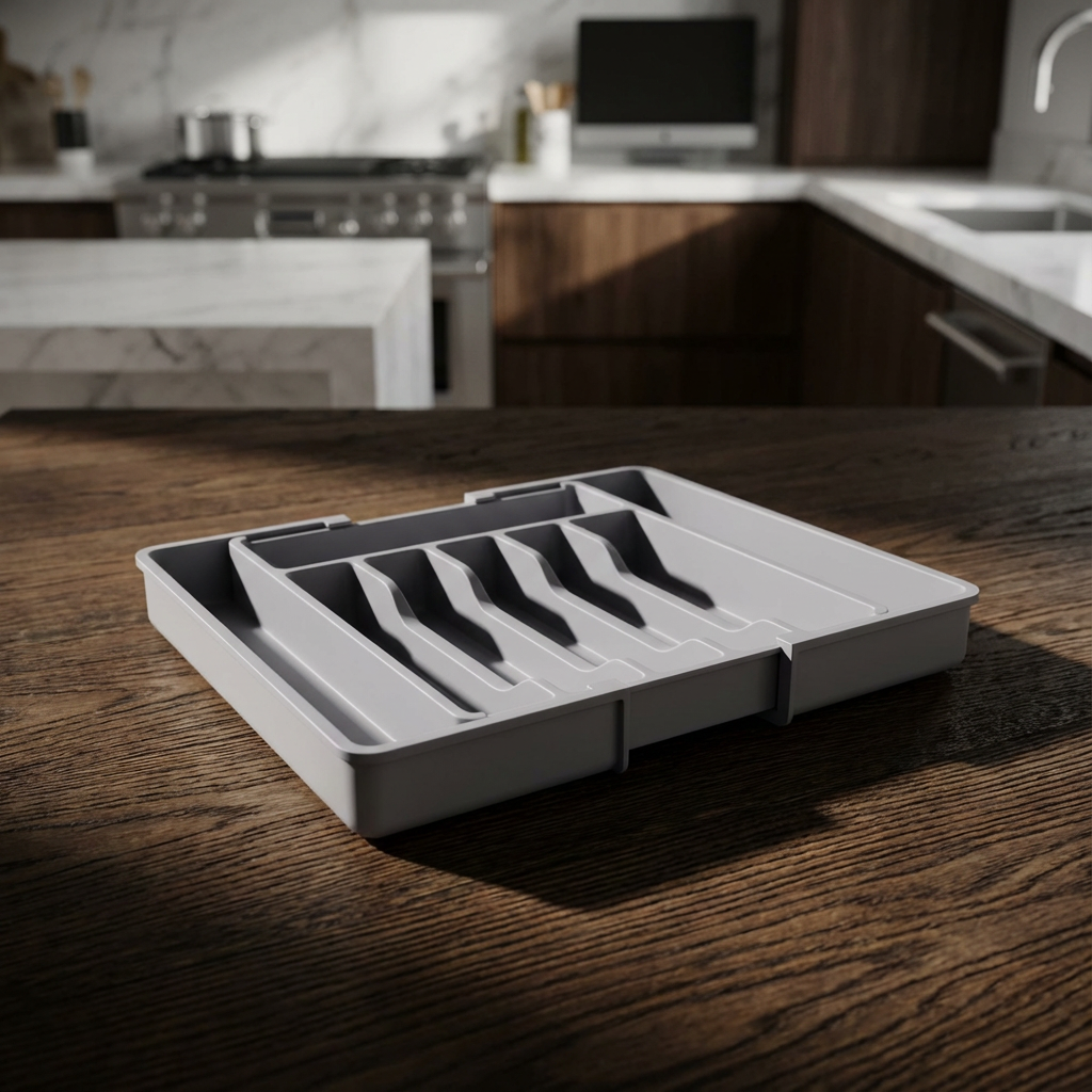 Range couvert pour tiroir gris