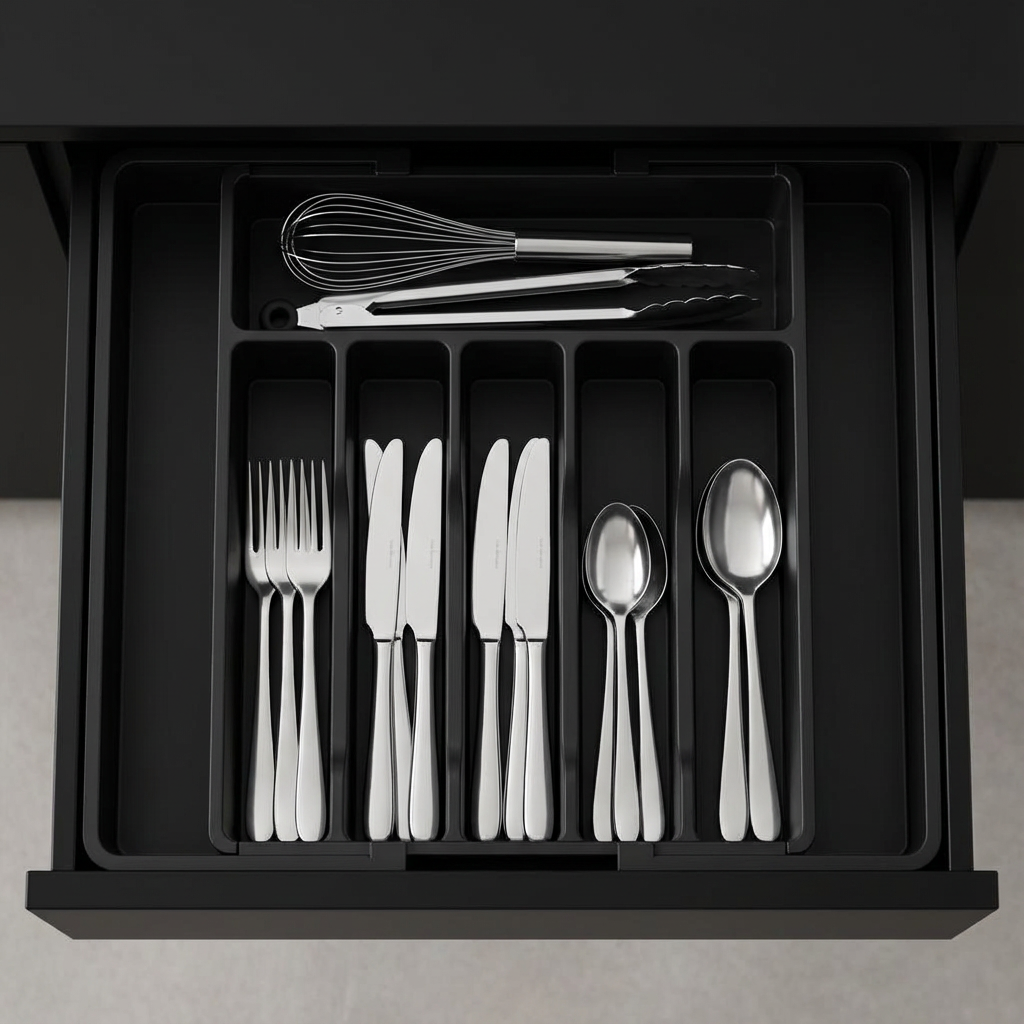 Range couvert pour tiroir noir