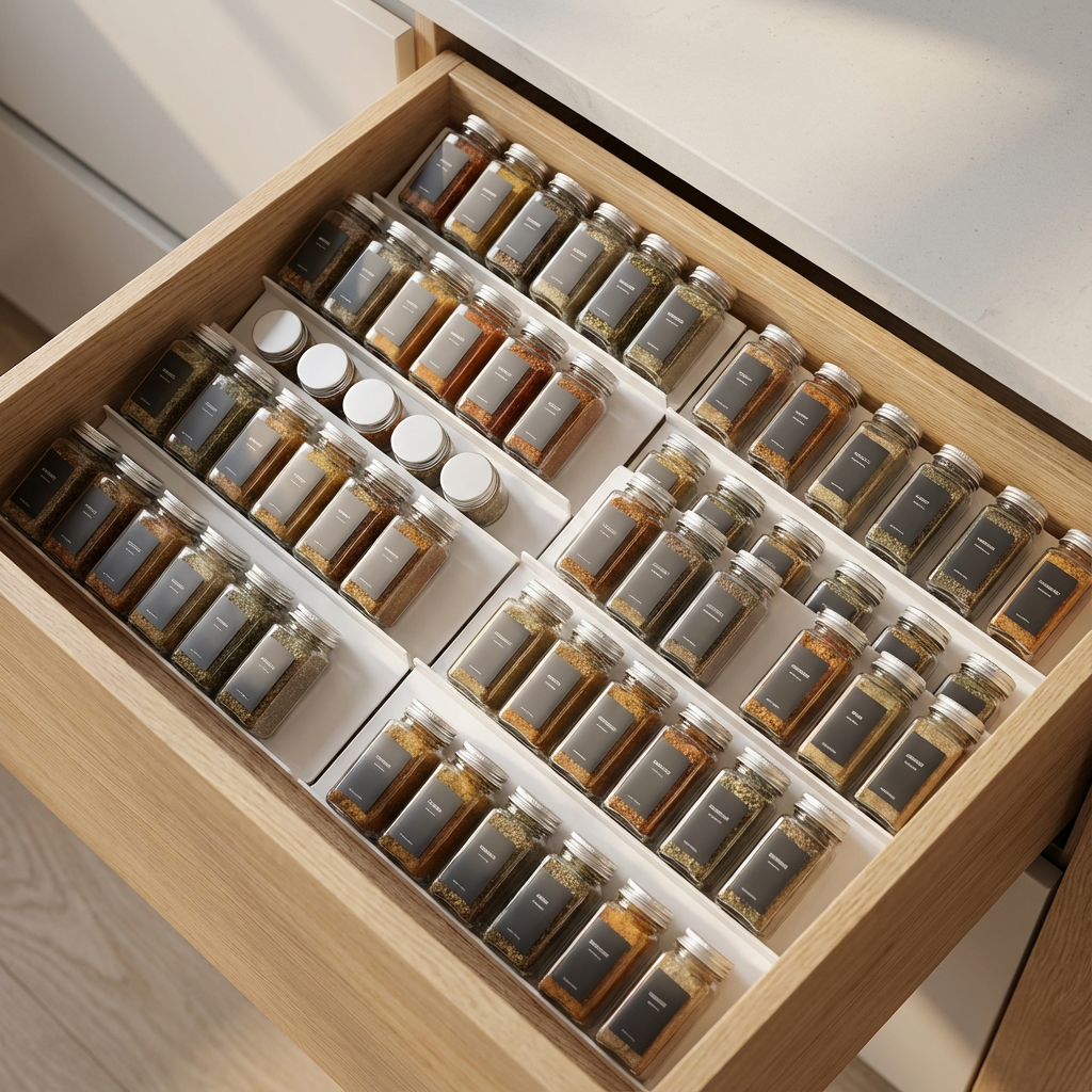 Range épice pour tiroir blanc