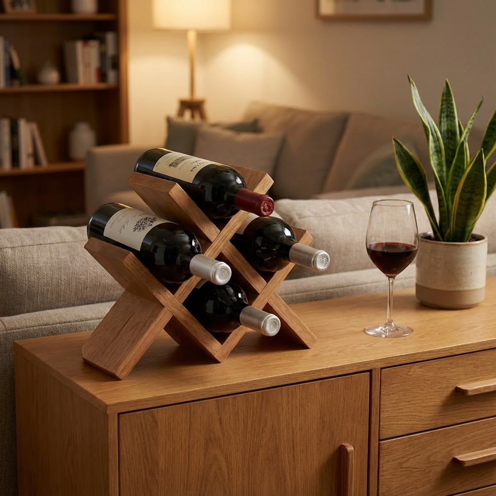 Rangement bouteille de vin meuble bois