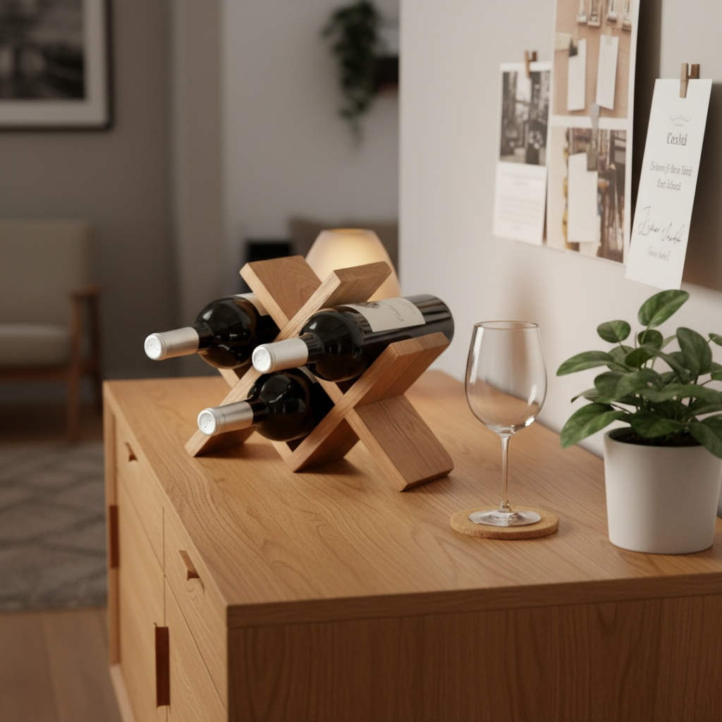 Rangement bouteille de vin sur buffet