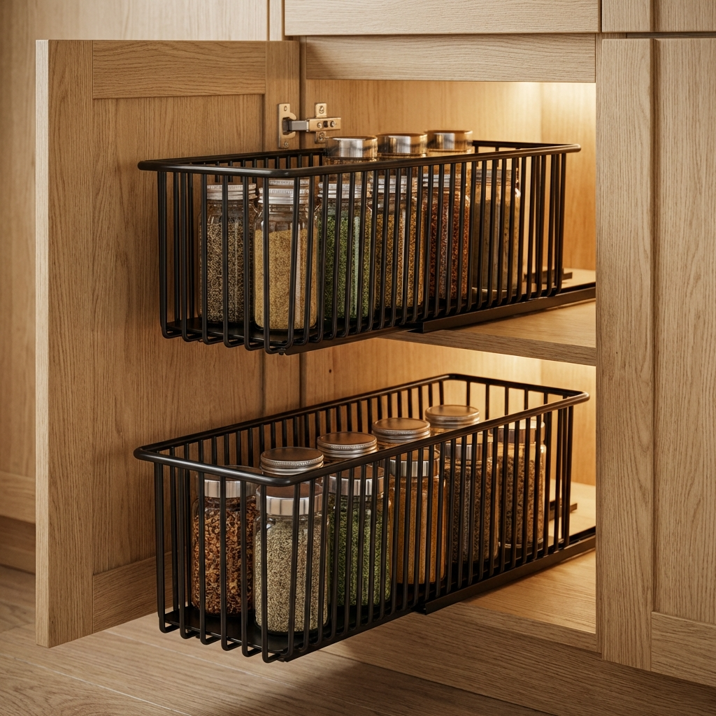 Rangement coulissant cuisine double