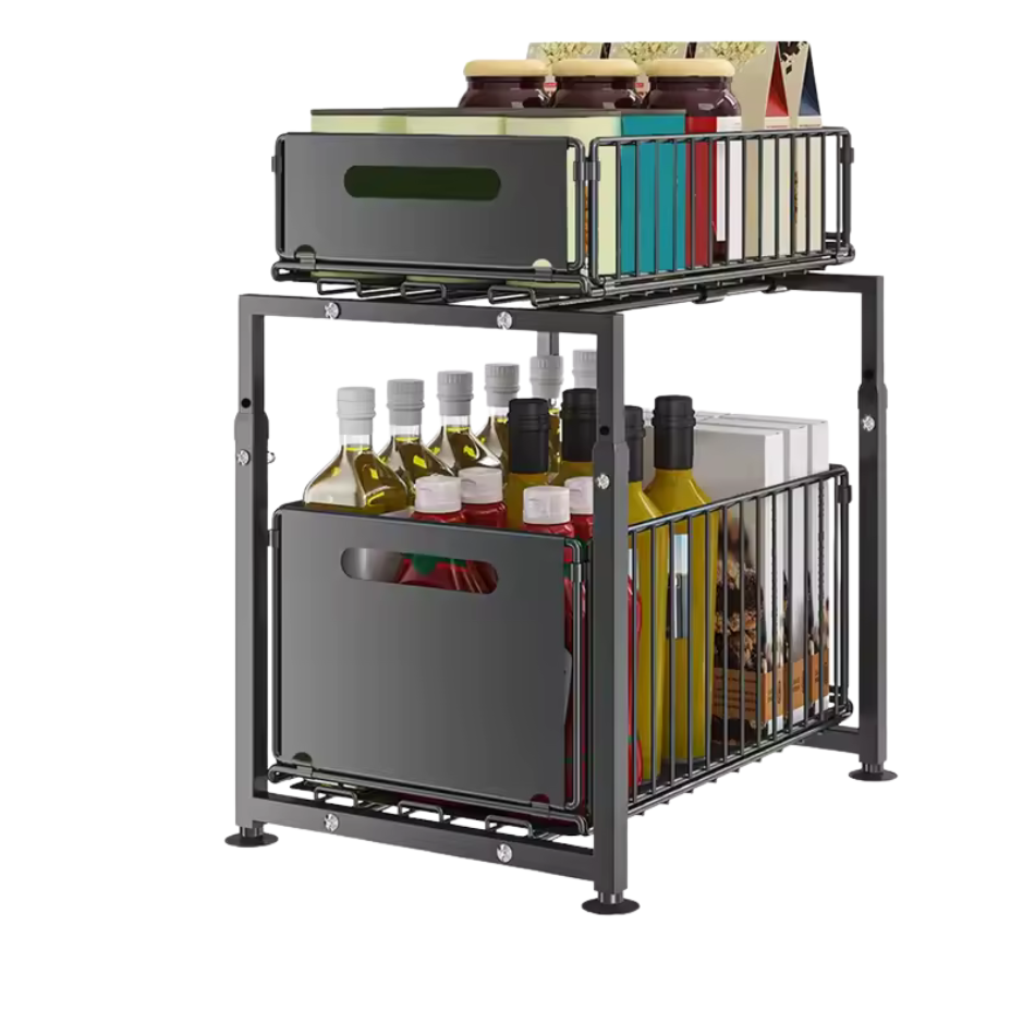 Rangement meuble cuisine panier coulissant - Opti Rangement