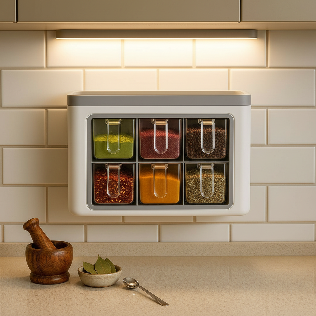 Rangement épice mural éclairé