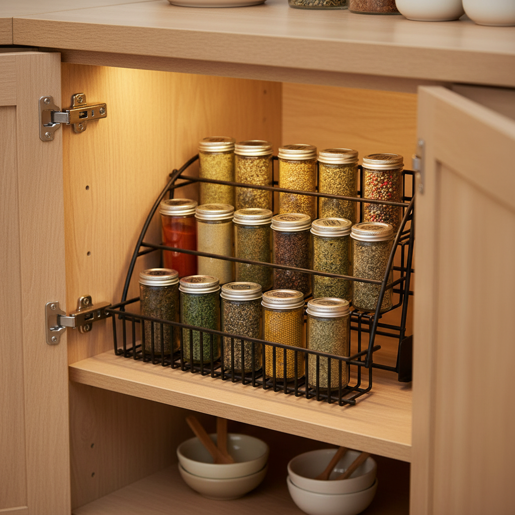 Rangement épices dans placard