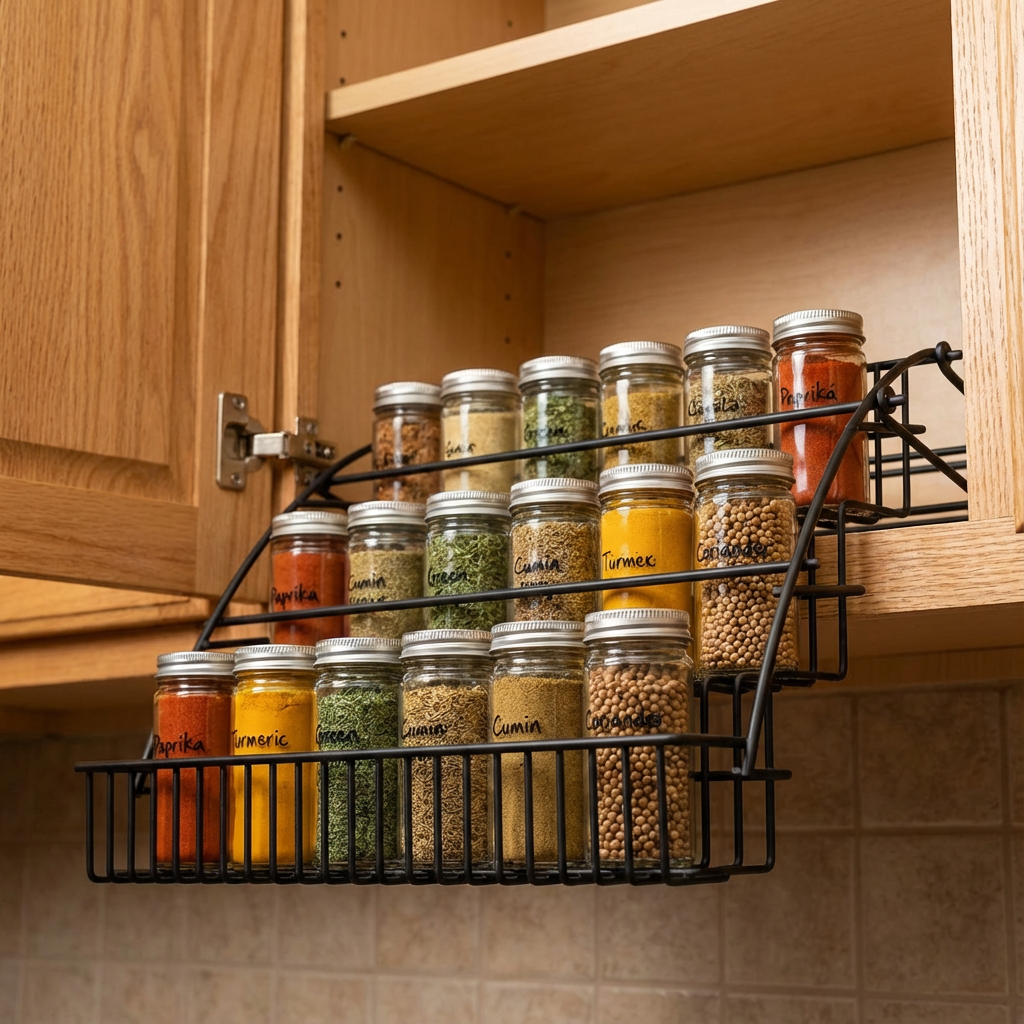 Rangement épices placard sorti