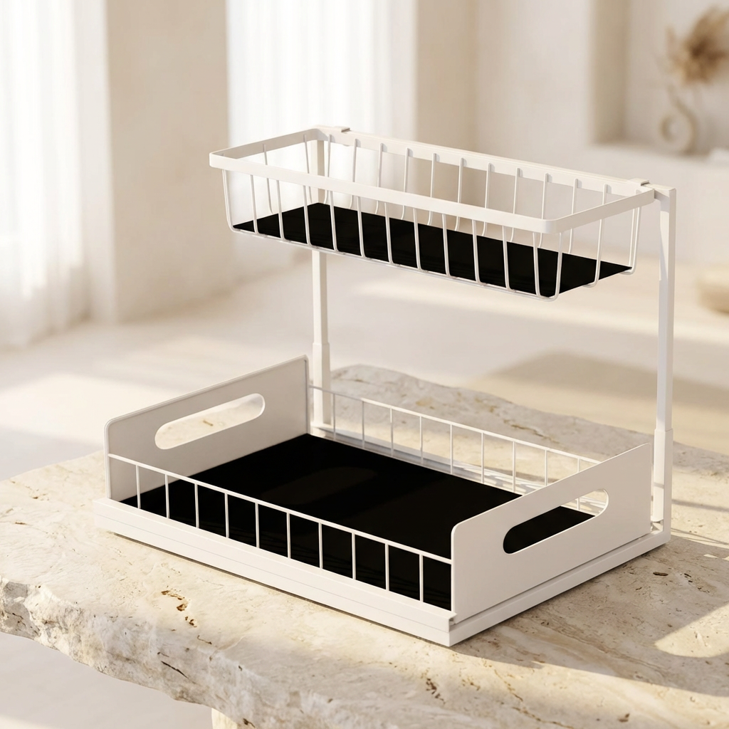 Rangement sous evier avec panier