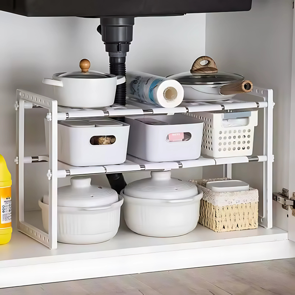 Rangement sous évier téléscopique