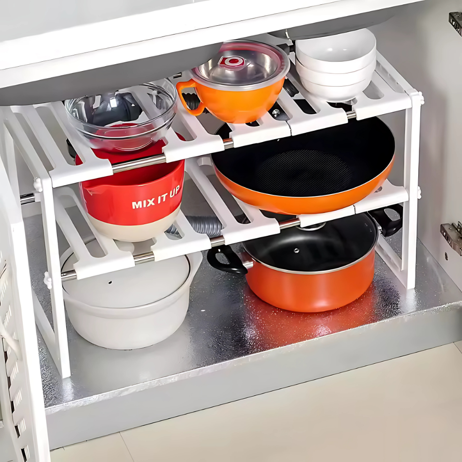 Rangement sous évier téléscopique
