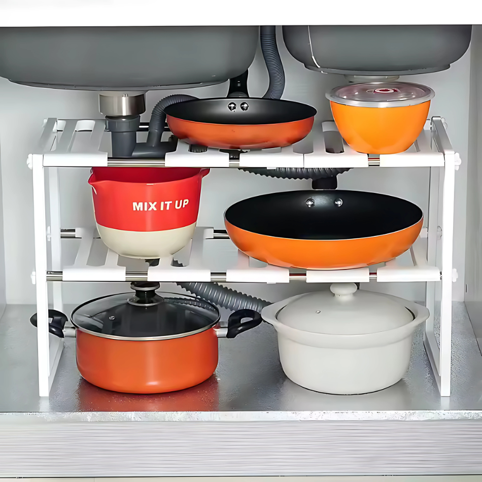 Rangement sous évier téléscopique