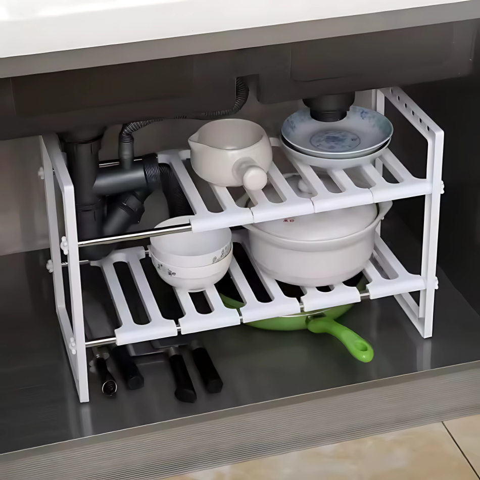 Rangement sous évier téléscopique