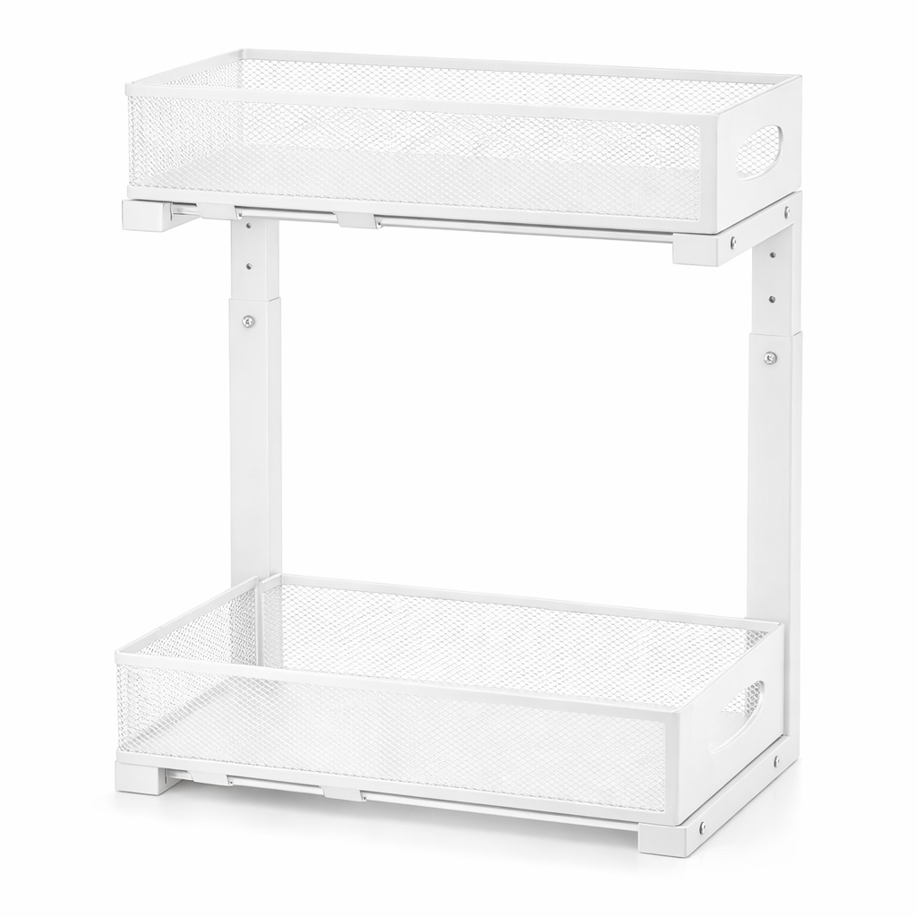Rangement sous évier tiroir fond blanc
