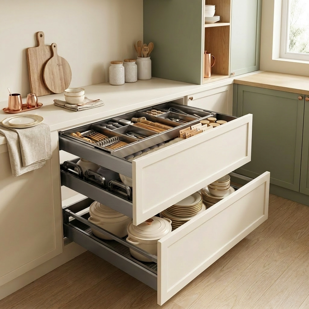 Tiroir Coulissant Largeur 90 cm : Inox