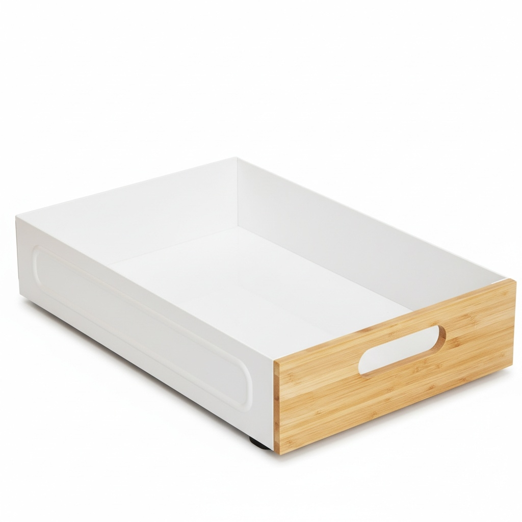 Tiroir coulissant cuisine fond blanc