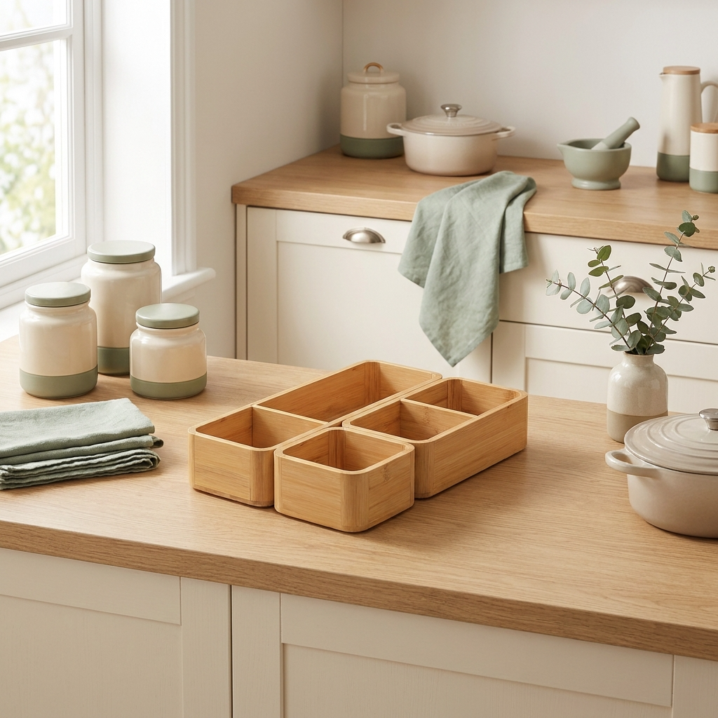 Scène de vie élégante avec rangements en bois